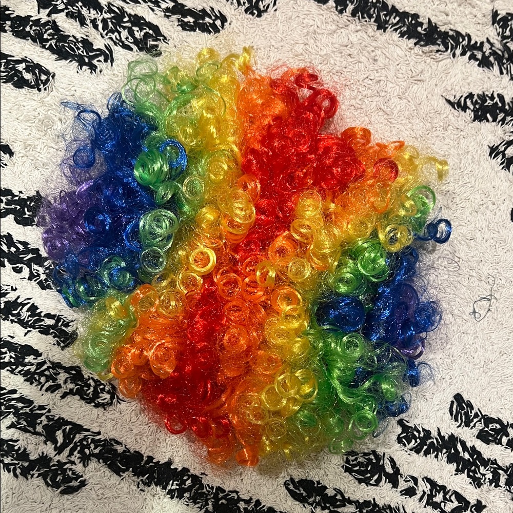 🌈🌈🤡🤡 Colorful Curly Rainbow Wig